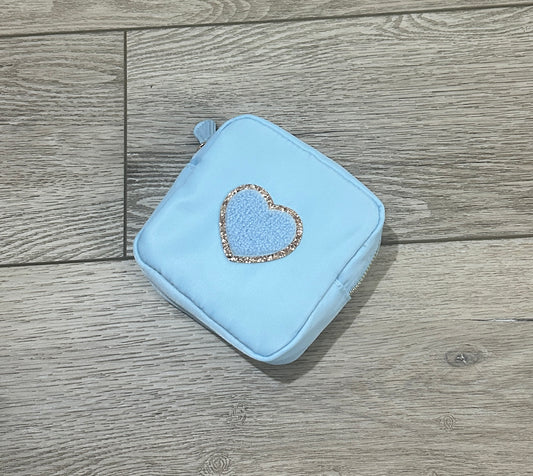 READY TO SEND baby blue mini with baby blue heart