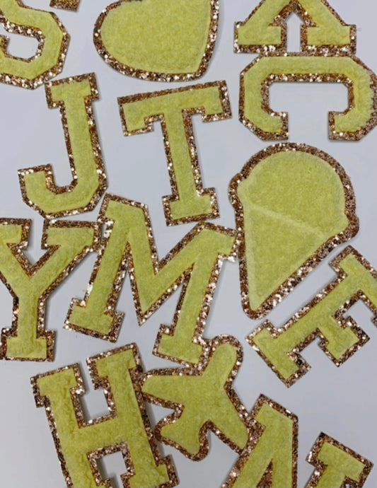 YELLOW - Gold Glitter Patches